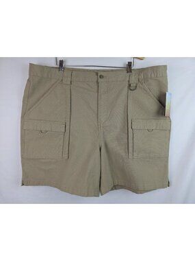 Ocean & Coast Men's Shorts Size 2XLT Khaki Tan Elastic Waist Cargo Shorts
